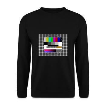 Testbild Sendepause 80er 80's - Unisex Pullover - Schwarz - Vorne - Alina (178cm) & Michal (187cm)