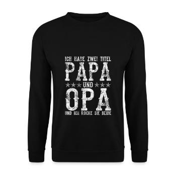 Cadeau fête des pères papa et grand-père disant grunge - Sweat-shirt Unisexe - noir - Devant - Alina (178cm) & Michal (187cm)