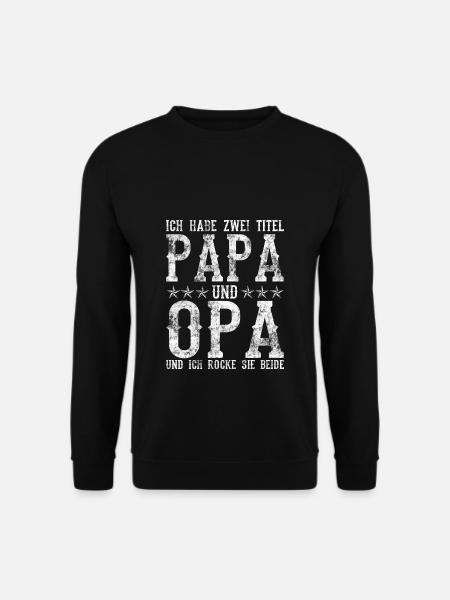 Papa und Opa Vatertagsgeschenk Spruch Grunge - Unisex Pullover - Schwarz