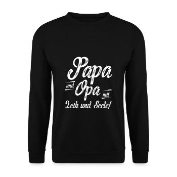 Papa et grand-père de corps et d’âme - Sweat-shirt Unisexe - noir - Devant - Alina (178cm) & Michal (187cm)