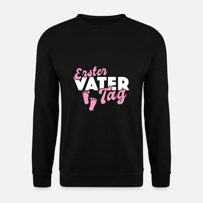 Erster Vatertag Vater Tochter Baby Füße - Unisex Pullover - Schwarz
