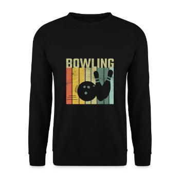 Bowling Retro - Unisex Pullover - Schwarz - Vorne - Alina (178cm) & Michal (187cm)