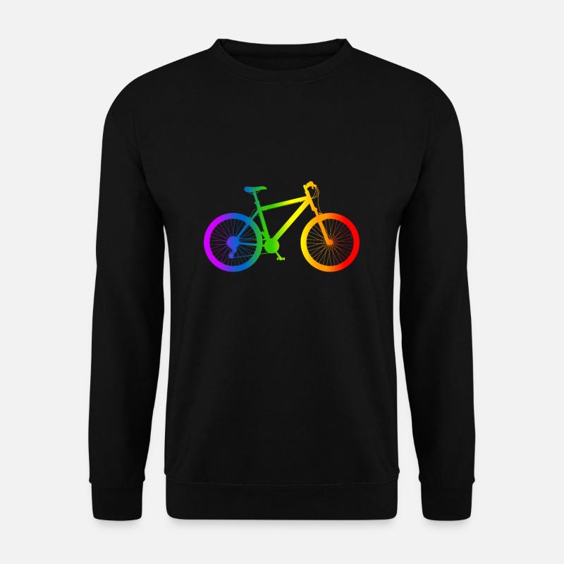 Mountainbike Fahrrad Regenbogenfarben Regenbogen - Unisex Pullover - Schwarz