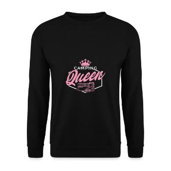 Camping Queen - Sweat-shirt Unisexe - noir - Devant - Alina (178cm) & Michal (187cm)