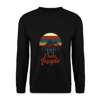 Camping I Hate People - Unisex Sweatshirt - black - Front - Alina (178cm) & Michal (187cm)