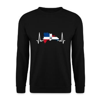 Dominican Republic Flag Dom Rep Flag Travel - Unisex Sweatshirt - black - Front - Alina (178cm) & Michal (187cm)