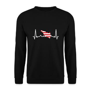 Bremen Flagge Herzschlag Bremer Fahne EKG Puls - Unisex Pullover - Schwarz - Vorne - Alina (178cm) & Michal (187cm)