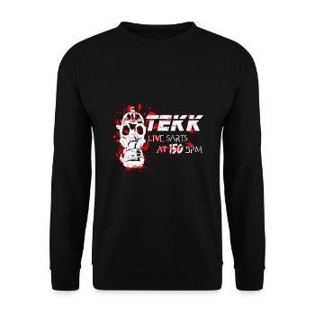 Techno - Techno music - Hardtekk - Tekk - Unisex Pullover - Schwarz - Vorne - Alina (178cm) & Michal (187cm)