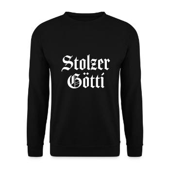 Stolzer Götti Bester Götti Patenonkel Schweiz - Unisex Pullover - Schwarz - Vorne - Alina (178cm) & Michal (187cm)