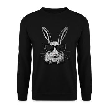 Rabbit White Sunglasses - Unisex Sweatshirt - black - Front - Alina (178cm) & Michal (187cm)