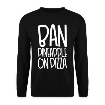 Ban Pineapple On Pizza - Unisex Pullover - Schwarz - Vorne - Alina (178cm) & Michal (187cm)