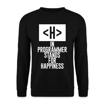 H In Programmer Stands For Happiness 2 - Unisex Sweatshirt - black - Front - Alina (178cm) & Michal (187cm)