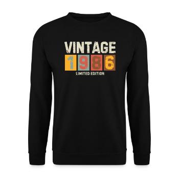 Vintage 1986 Limited Edition Classic original gift - Unisex Sweatshirt - black - Front - Alina (178cm) & Michal (187cm)