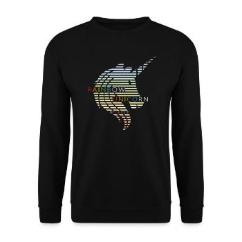 Unicorn - Weiss - Unisex Pullover - Schwarz - Vorne - Alina (178cm) & Michal (187cm)