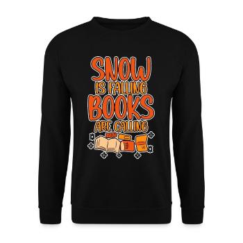 Snow Is Falling Books Are Calling 2 - Unisex Sweatshirt - black - Front - Alina (178cm) & Michal (187cm)