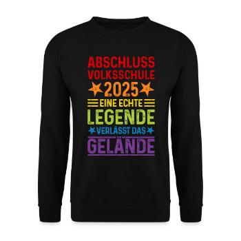 Volksschule Abschluss 2025 - Unisex Pullover - Schwarz - Vorne - Alina (178cm) & Michal (187cm)