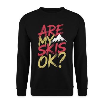 Are My Skis Ok 15 - Unisex Pullover - Schwarz - Vorne - Alina (178cm) & Michal (187cm)