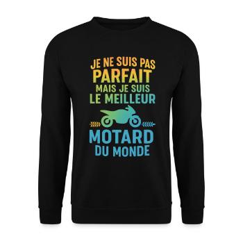 Le meilleur motard du monde Moto Humour - Sweat-shirt Unisexe - noir - Devant - Alina (178cm) & Michal (187cm)