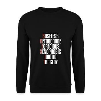 Brexit, sortie britannique, sortie UE, référendum - Sweat-shirt Unisexe - noir - Devant - Alina (178cm) & Michal (187cm)