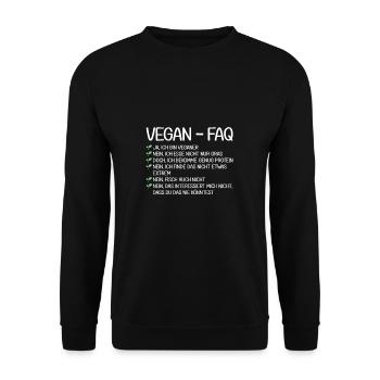 Vegan FAQ | Frequently Asked Questions, Veganism - Unisex Sweatshirt - black - Front - Alina (178cm) & Michal (187cm)