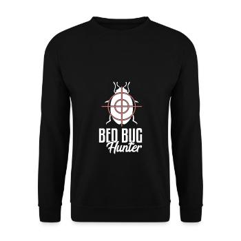 Bed Bug Hunter | Bettwanzen, Insekten, Hostel - Unisex Pullover - Schwarz - Vorne - Alina (178cm) & Michal (187cm)