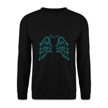 Angel wings wing angel - Unisex Sweatshirt - black - Front - Alina (178cm) & Michal (187cm)
