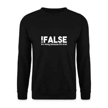 False It's Funny Because It's True | IT Informatik - Unisex Pullover - Schwarz - Vorne - Alina (178cm) & Michal (187cm)