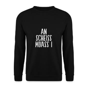 An Scheiss Muass I | Bayern, boarisch, bayerisch - Unisex Pullover - Schwarz - Vorne - Alina (178cm) & Michal (187cm)