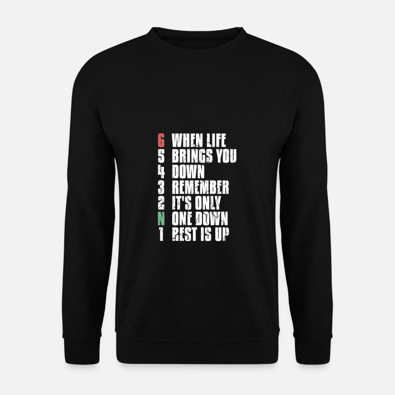1N23456 Motorrad When Life Brings You Down - Unisex Pullover - Schwarz