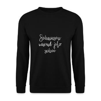 Schmusen warad jetz schee | Bayern, boarisch - Unisex Pullover - Schwarz - Vorne - Alina (178cm) & Michal (187cm)