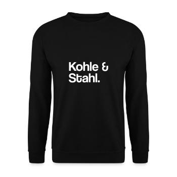 Kohle und Stahl | Ruhrgebiet, Ruhrpott, Zeche - Unisex Pullover - Schwarz - Vorne - Alina (178cm) & Michal (187cm)