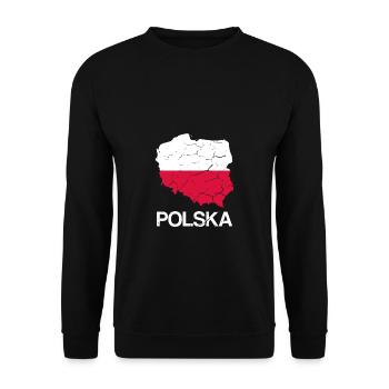 Polska Poland Polish flag Polish - Unisex Sweatshirt - black - Front - Alina (178cm) & Michal (187cm)