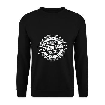 Bester Ehemann Ehe Mann Geschenk - Unisex Pullover - Schwarz - Vorne - Alina (178cm) & Michal (187cm)