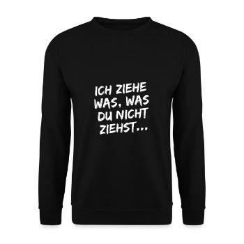 Ich ziehe was was du nicht ziehst Techno Rave Koks - Unisex Pullover - Schwarz - Vorne - Alina (178cm) & Michal (187cm)