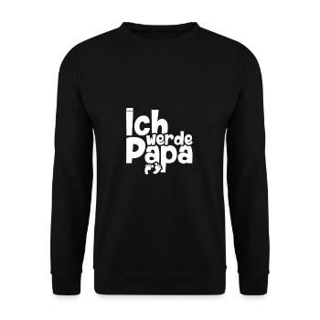 Ich werde Papa | Werdender Vater Werdende Eltern - Unisex Pullover - Schwarz - Vorne - Alina (178cm) & Michal (187cm)