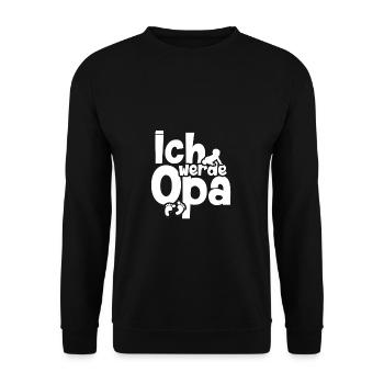 Ich werde Opa | Werdender Großvater Werdender Opa - Unisex Pullover - Schwarz - Vorne - Alina (178cm) & Michal (187cm)