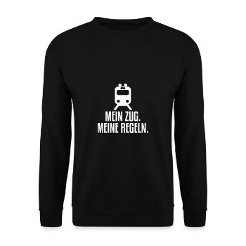 Mein Zug Meine Regeln Zugführer Schaffner Zug Züge - Unisex Pullover - Schwarz - Vorne - Alina (178cm) & Michal (187cm)