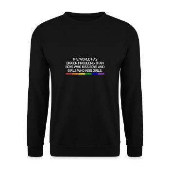 Le monde a de plus gros problèmes Gay Pride LGBT LGBTQ - Sweat-shirt Unisexe - noir - Devant - Alina (178cm) & Michal (187cm)
