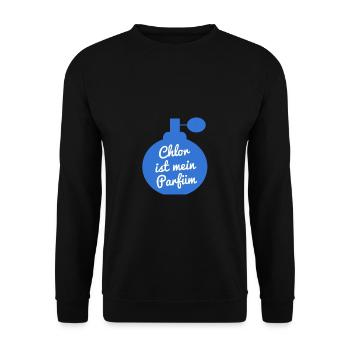 Chlor ist mein Parfüm Bademeister Schwimmer - Unisex Pullover - Schwarz - Vorne - Alina (178cm) & Michal (187cm)