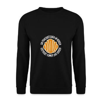 Franzbrötchen Hamburg Norddeutschland Norddeutsch - Unisex Pullover - Schwarz - Vorne - Alina (178cm) & Michal (187cm)