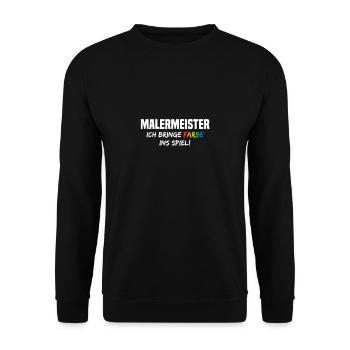 Maler Lackierer Malermeister Malerbetrieb Handwerk - Unisex Pullover - Schwarz - Vorne - Alina (178cm) & Michal (187cm)