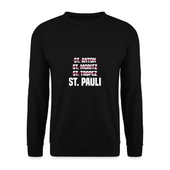 St. Pauli Sankt Pauli Hamburg Norddeutschland - Unisex Pullover - Schwarz - Vorne - Alina (178cm) & Michal (187cm)