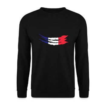 Frankreich Flagge Used Look Französische Fahne - Unisex Pullover - Schwarz - Vorne - Alina (178cm) & Michal (187cm)