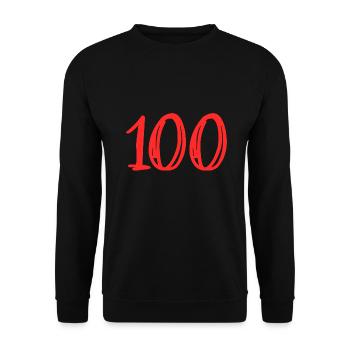 100. 100 YEARS. 100th ANNIVERSARY. 100 BIRTHDAY - Unisex Sweatshirt - black - Front - Alina (178cm) & Michal (187cm)