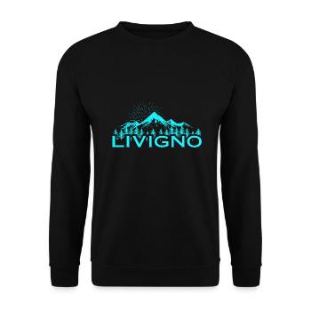 Livigno Ski Resort Italian Alps Souvenir Skiing - Unisex Sweatshirt - black - Front - Alina (178cm) & Michal (187cm)