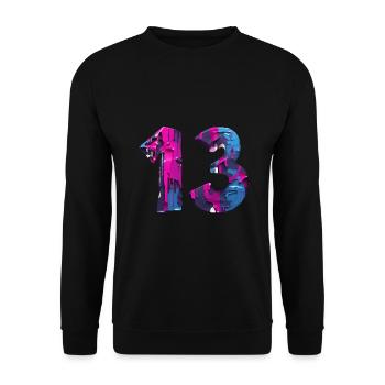 NON. 13 NUMÉRO 13 COOL 13E ANNIVERSAIRE - Sweat-shirt Unisexe - noir - Devant - Alina (178cm) & Michal (187cm)
