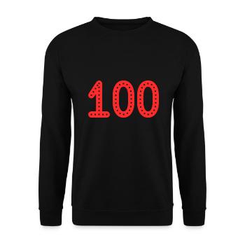 100. 100 JAHRE. 100-JÄHRIGES JUBILÄUM. 100. GEBURTSTAG - Unisex Pullover - Schwarz - Vorne - Alina (178cm) & Michal (187cm)