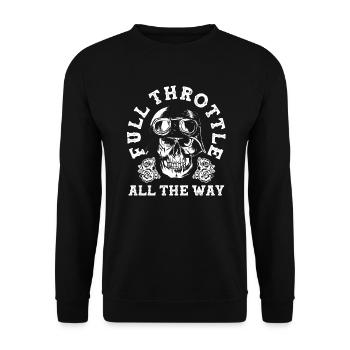 Motorbike biker skull - Unisex Sweatshirt - black - Front - Alina (178cm) & Michal (187cm)