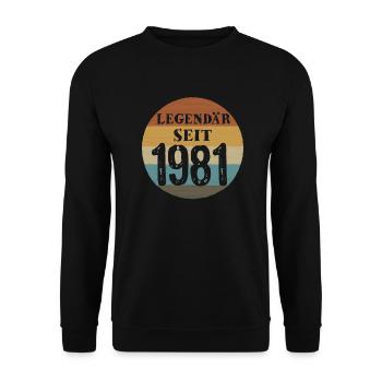 Geburtstag Legendär seit 1981 - Unisex Pullover - Schwarz - Vorne - Alina (178cm) & Michal (187cm)
