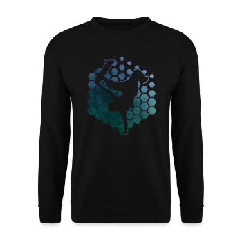 Patinage féminin Skateboarding Skateboarder Skater - Sweat-shirt Unisexe - noir - Devant - Alina (178cm) & Michal (187cm)